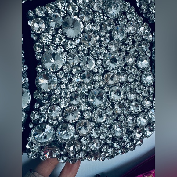 $1995 AREA Crystal Embroidered Bustier Top Black size XS See Measure On Picture - Picture 9 of 15